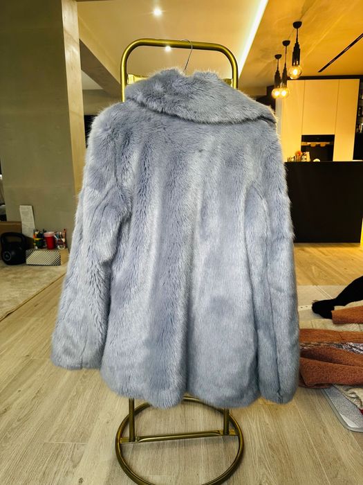 Светлолилаво електро палто с косъм Toi&Moi