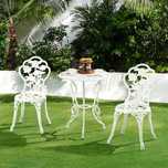Set terasa 3 piese masa rotunda 44 cm si 2 scaune |YT 611466 White