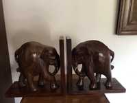 Suporti pentru carti Kenya,elefanti sculptati in lemn masiv