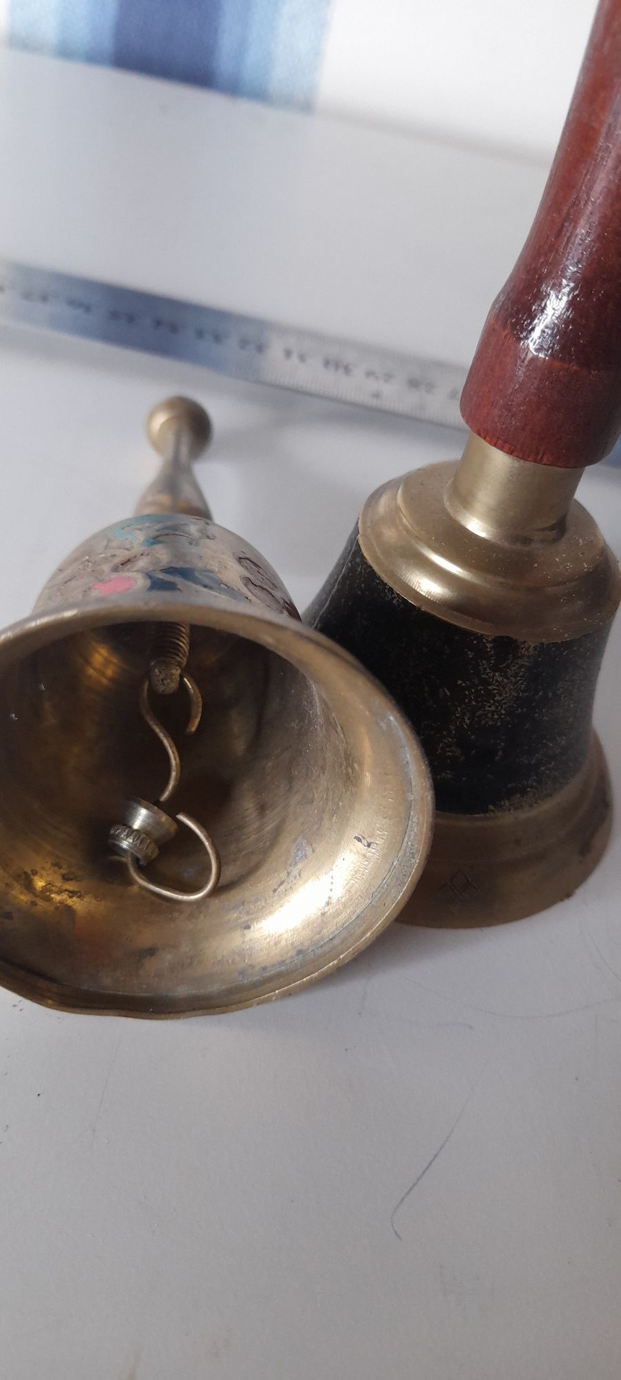 Ретро камбана звънец камбанка с звънче училищно хотелиерско