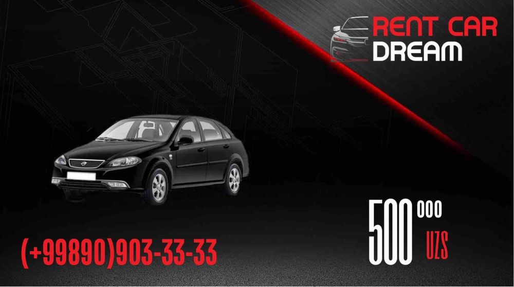 Dream Rent Car — Qulay va Tezkor Avtomobil Ijarasi!