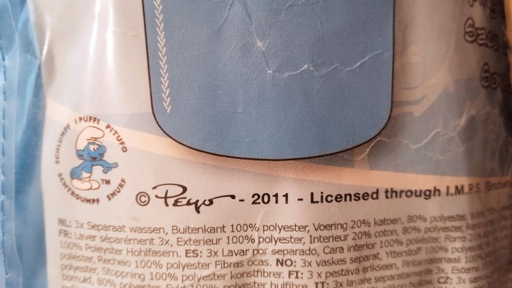 Strumfii, Sac de dormit copii Peyo cu strumf aviator, pilot de avion