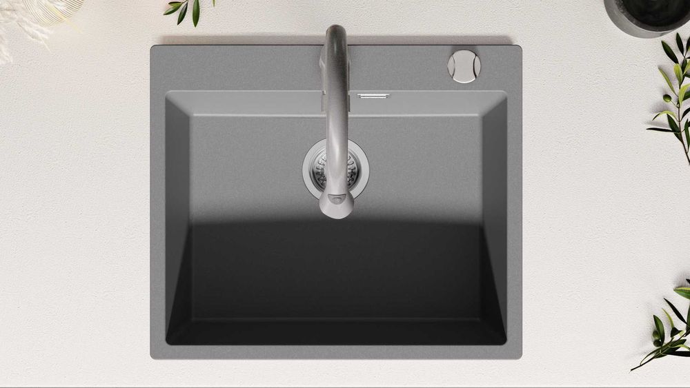 Кухненска Мивка от гранит  Осло XL TOP  580 x 500 mm - Сив