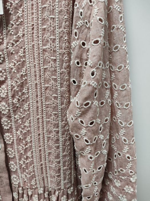 Rochie lunga Zara cu broderie noua cu eticheta