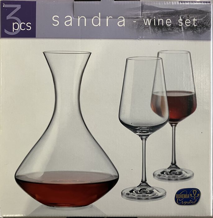 Декантер Bohemia Crystal с две чаши