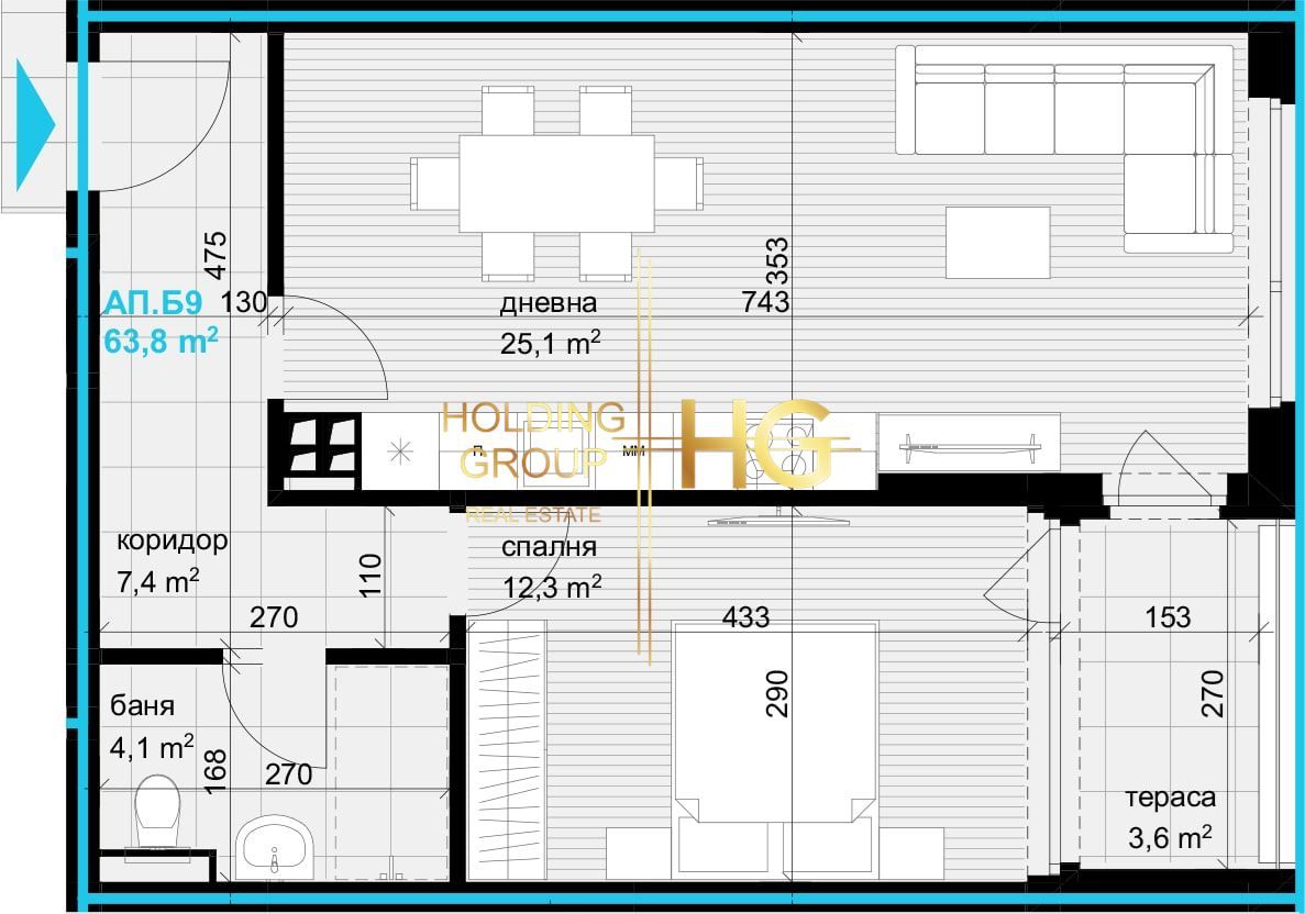 Продава се Двустаен апартамент в Варна, Аспарухово - 74 кв.м за 1215 €/кв.м - Снимка #1