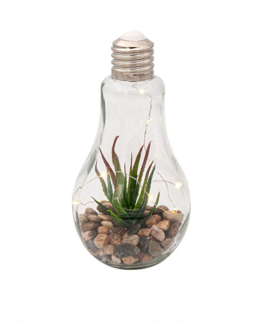 Bec Decorativ de Sticla cu 10 LED-uri & Plante