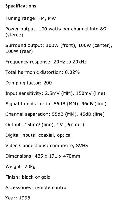Amplificator Reciver Yamaha RX-V 2095 Varf de Gama!