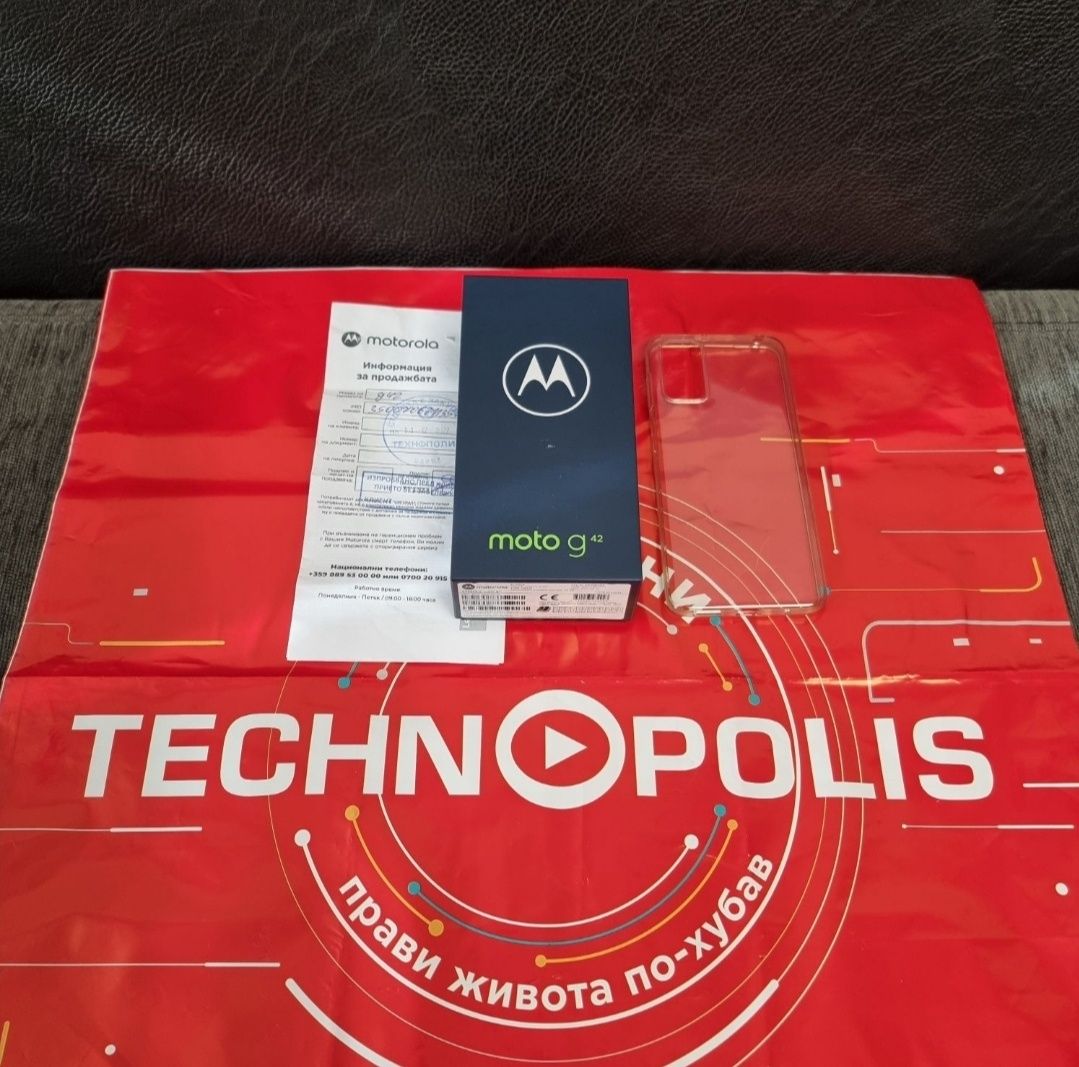НОВ* 128GB Motorola Moto G42 Технополис Гаранция 2024г. Atlantic Green