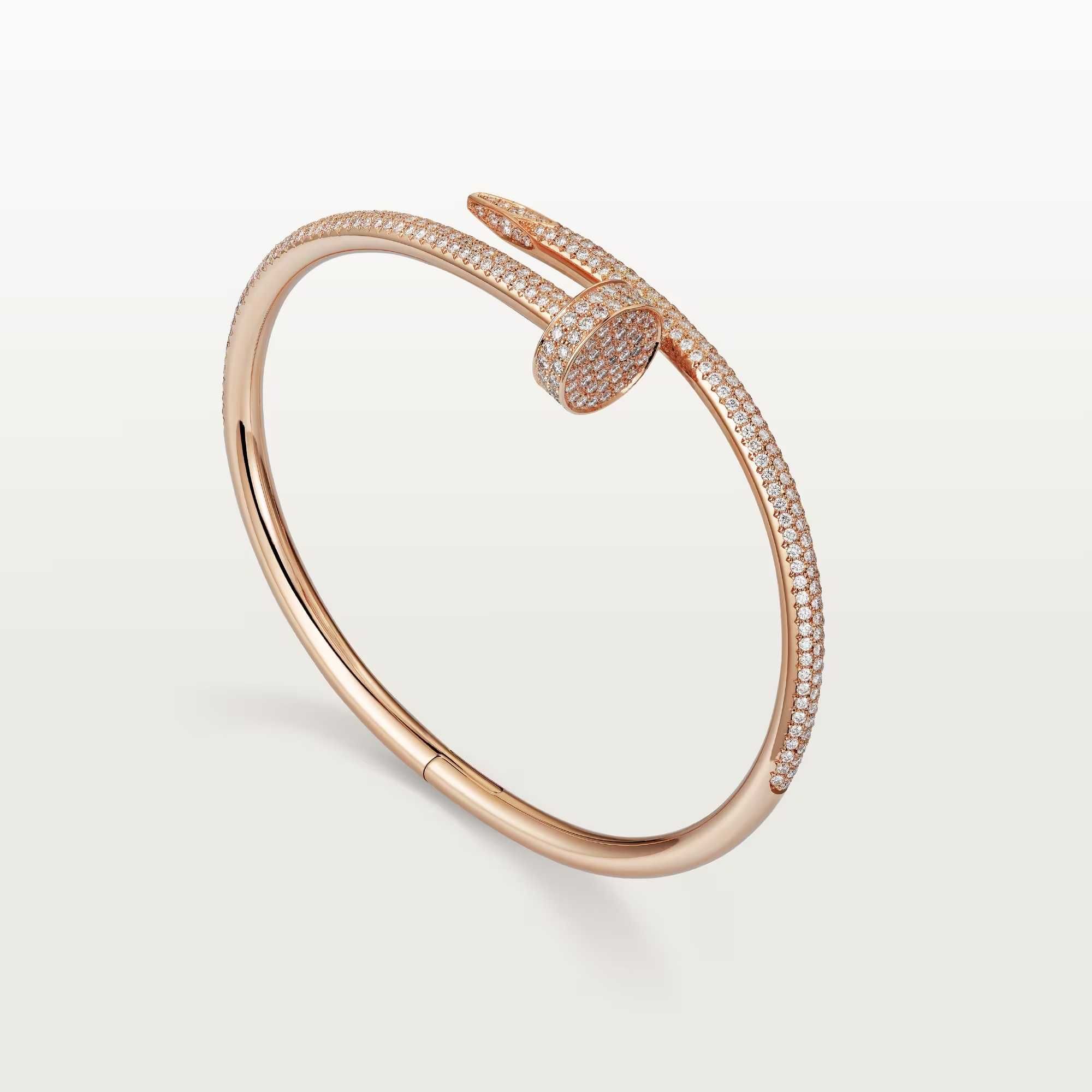 CARTIER Nail Juste un Clou Rose Gold Large Paved Diamonds Гривна Пирон