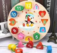 Joc Montessori ceas, cuburi,puzzle