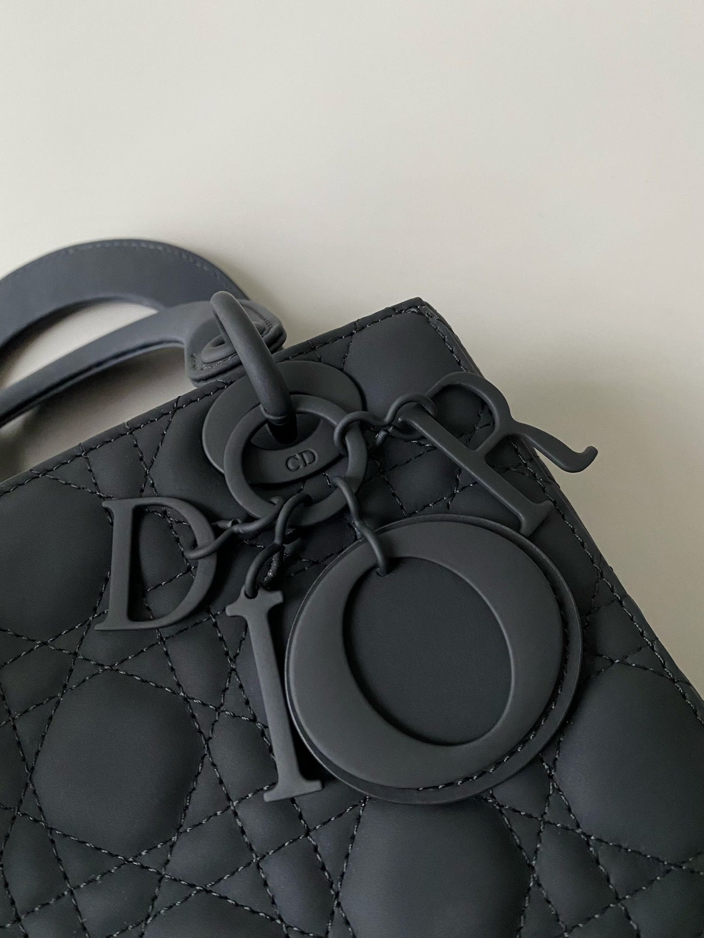 Geanta Christian Dior Lady 20cm negru mat, Premium