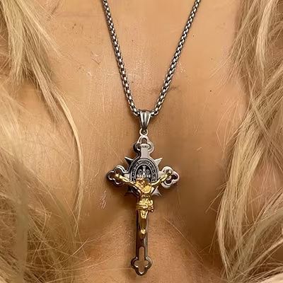 Lant si cruce otel inixidabil