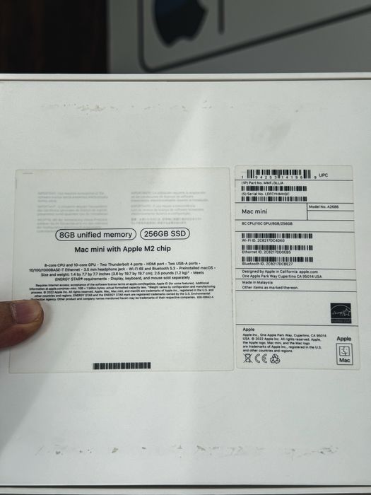 Apple MacMini M2chip 8/256Gb