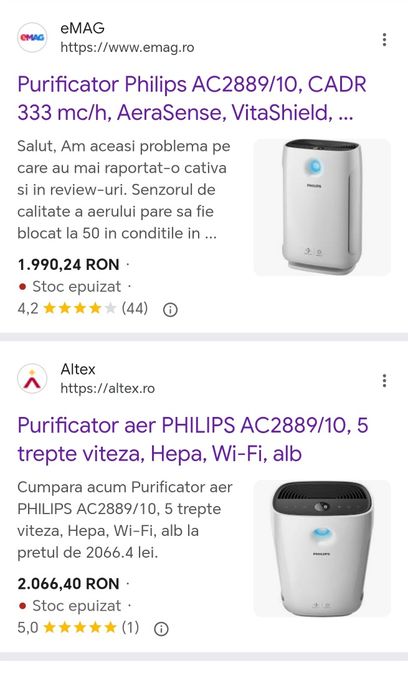 Purificator aer  Philips AC2889/10