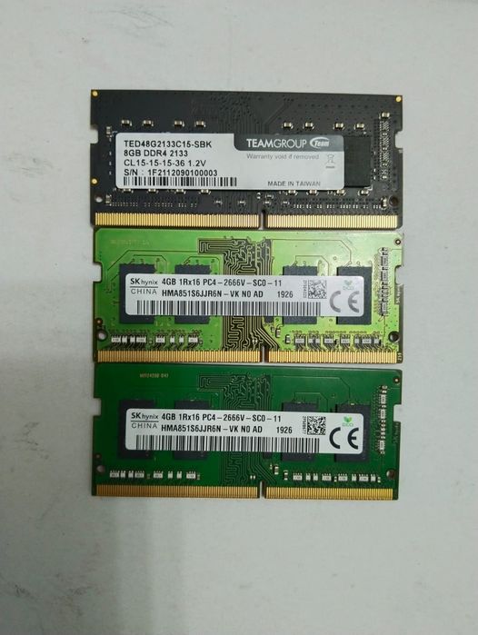 ОЗУ разных объема памяти