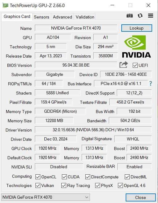 Placa Video Nvidia GeForce RTX 4070 + garantie