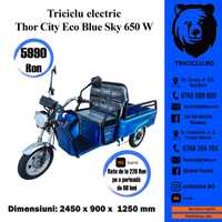 Triciclu electric Thor CITYECO Blue Sky - Green Army Agramix