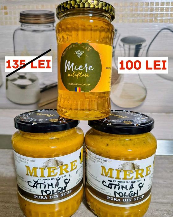 Miere, catina și polen