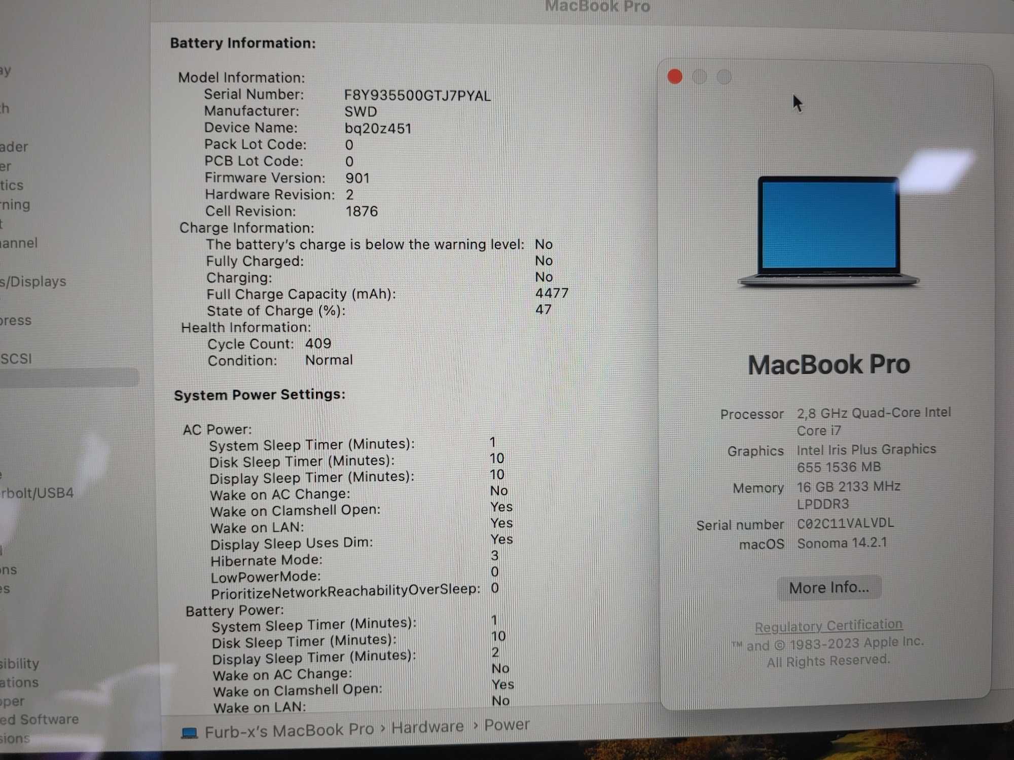 Macbook Pro A1989 i7-8 th, 16-512 gb, 2018