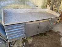 Masa rece pizza, inox cu blat de granit, masa frigorifica inox