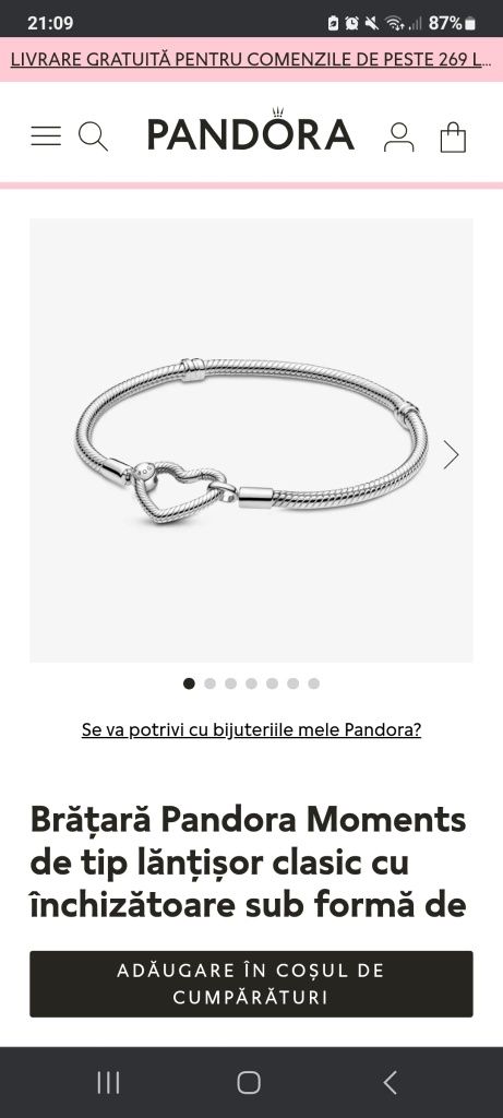 Brățară Pandora mărime 21