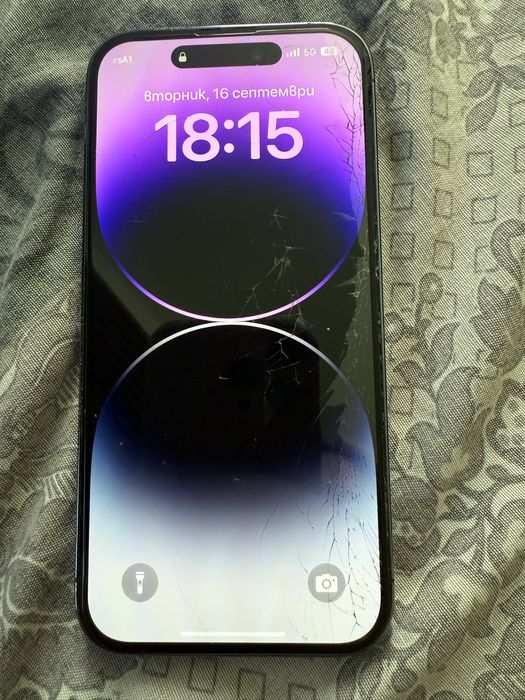 iphone 14 pro 88% 128gb purple пукнато стъкло