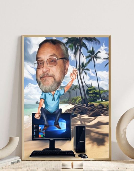 Карикатура и шарж, дигитална картина, подарък