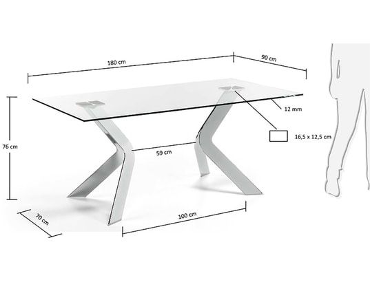 Masă din sticlă pentru living 180x90x76 Virginia Table Verre