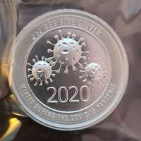 Сребърна монета, Silver round, COVID-19, 2 унции, 2020 г