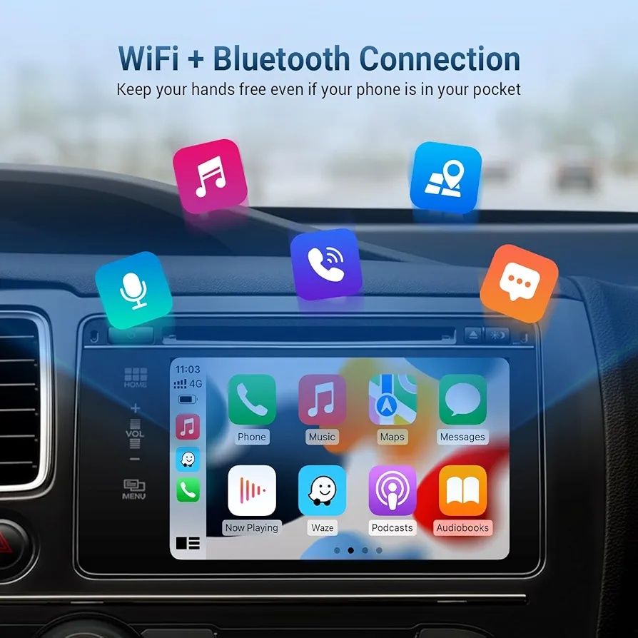 2-в-1 безжичен CarPlay адаптер и безжичен адаптер за Android Auto