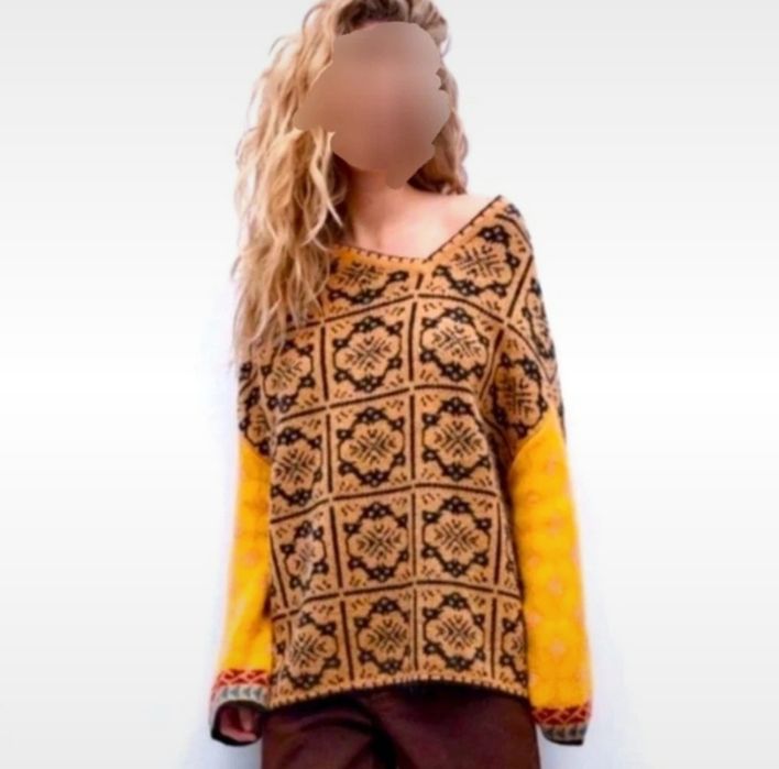 Pulover cu guler asimetric, zara