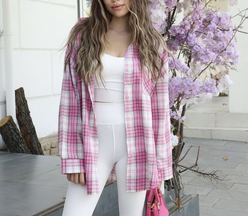 рубашка в нежно розовом цвете хлопок