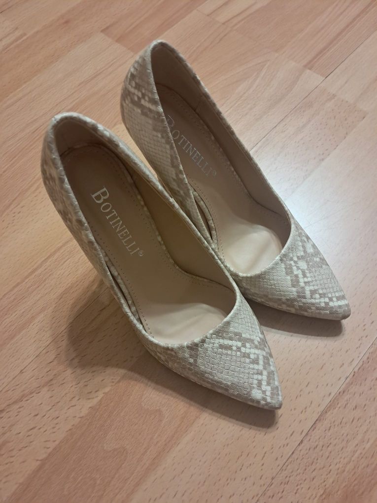 Pantofi dama Bottineli model AnimalPrint toc cui mărime 36