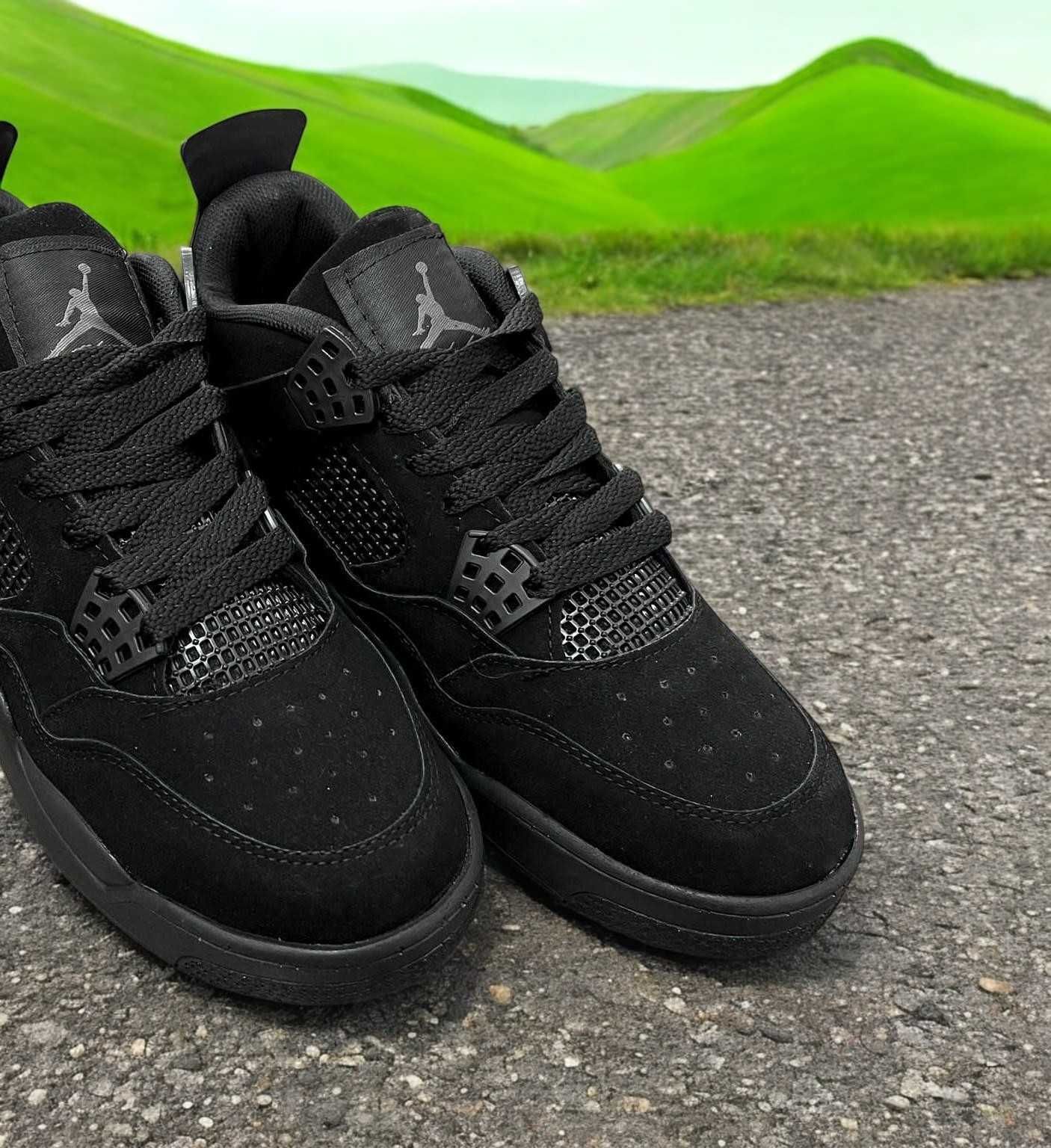 Adidasi Nike Jordan 4 Retro Black cat - Adidasi Unisex Noi