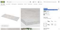 EKBACKEN
Blat, gri aspect beton/laminat, 186x2.8 cm