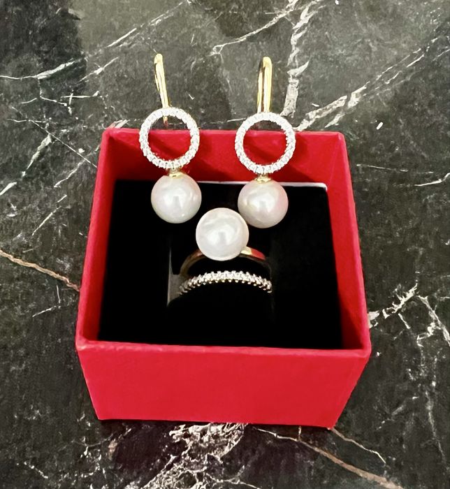 Серьги и кольцо бижутерия