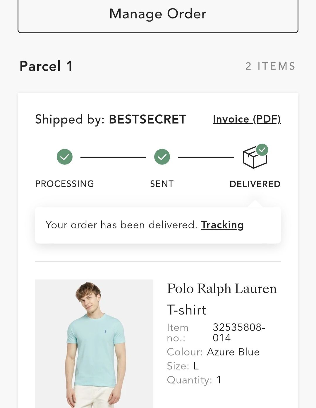 Оригинална тениска Polo Ralph Lauren - Размер Л - Azure Blue