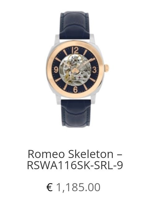 Автоматичен часовник- RSW, Romeo Skeleton