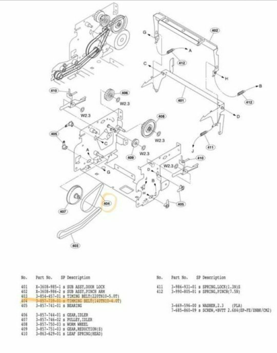 Приводной ремень для Sony UP-897MD
TIMMING BELT 140TN10-4.0T. 
TIMING