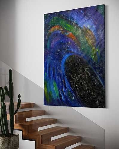 Картина абстрактная холст масло модерн живопись современная космос