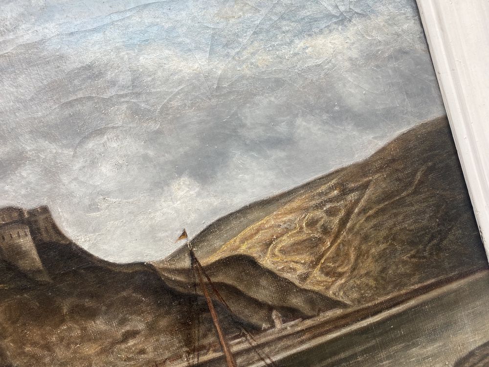 Стара холандска картина маслено платно морски мотив