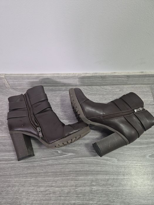 Botine dama cu toc gros