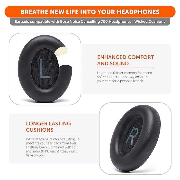 Set 2 bureti TXE pentru casti Bose 700 Wireless Noise cancelling Negru
