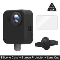 Husa silicon + folie sticla display + protectie obiectiv GoPro MAX 360