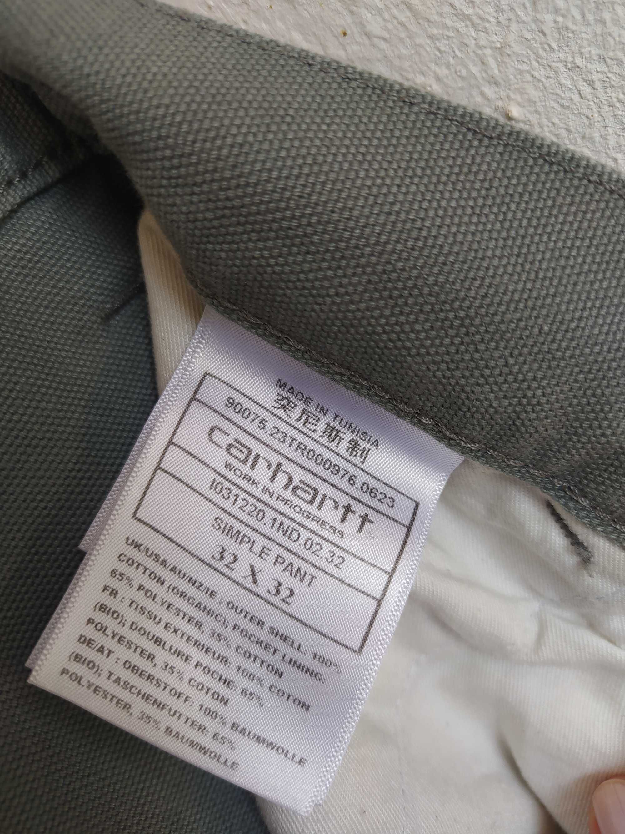 Carhartt simple pant 32 x 32 дълъг панталон сиво/зелен