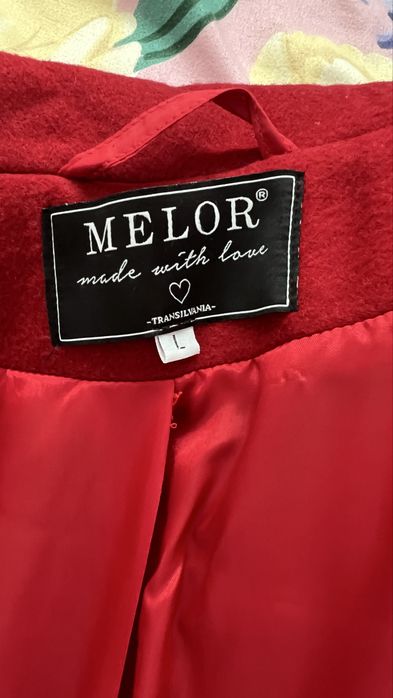 Palton cu detalii traditionale din lana si casmir Melor