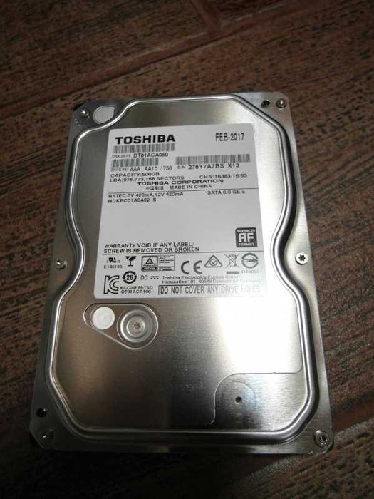 Жесткий диск Toshiba 3.5 " 500 Gb SATA III 32 Mb 7200 rpm