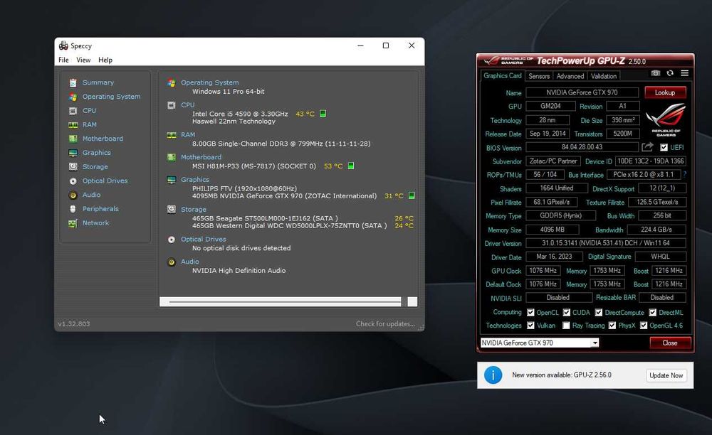 pc i5-4590-8 gb ram-gtx 970 4gb-sursa neagra 500w