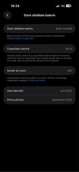 Vând iPhone 16 Pro Max Black Titanium 1TB, în garanție
